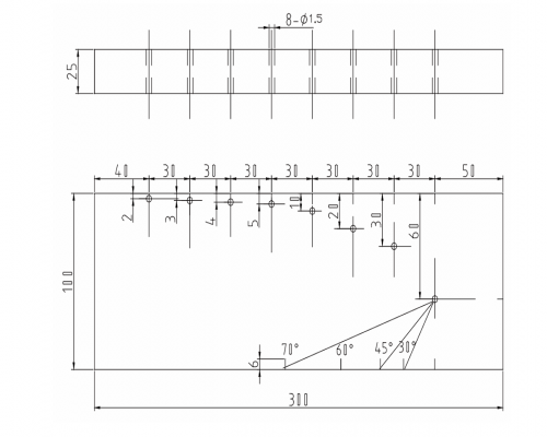 SDH cross hole test block-GB/T 18852-2002